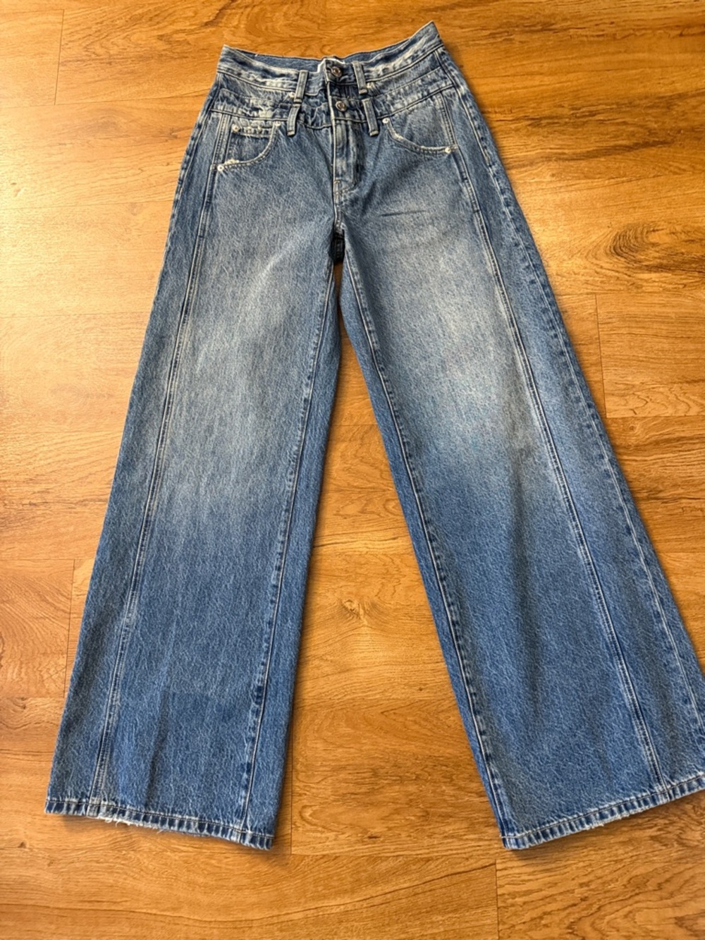 pistola Women's Caleb High Rise Stacked Jeans - Medium Blue Wash